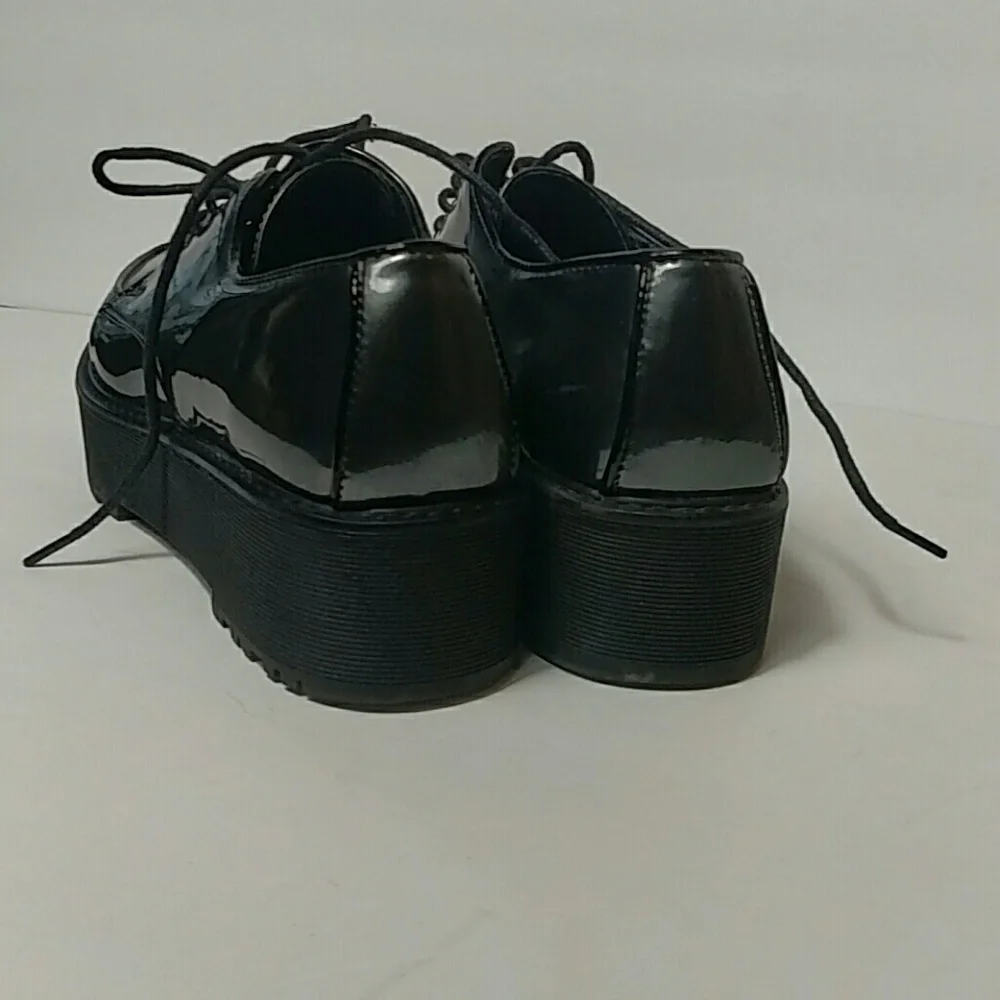 Sixty seven Dk Grey Patent Leather Platform Shoes